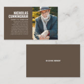 思い出のフォトカードを愛する葬儀記念碑 名刺 (正面/裏面)