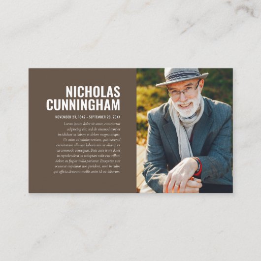 思い出のフォトカードを愛する葬儀記念碑 名刺 (正面)