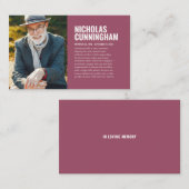 思い出のフォトカードを愛する葬儀記念碑 名刺 (正面/裏面)