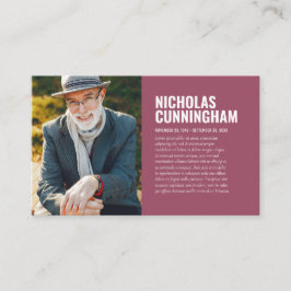 思い出のフォトカードを愛する葬儀記念碑 名刺