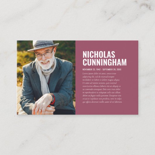 思い出のフォトカードを愛する葬儀記念碑 名刺 (正面)