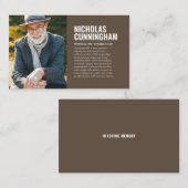 思い出のフォトカードを愛する葬儀記念碑 名刺 (正面/裏面)