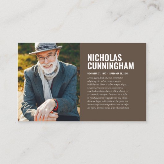 思い出のフォトカードを愛する葬儀記念碑 名刺 (正面)