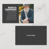 思い出のフォトカードを愛する葬儀記念碑 名刺 (正面/裏面)