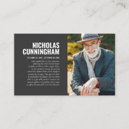 思い出のフォトカードを愛する葬儀記念碑 名刺