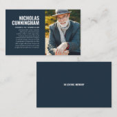 思い出のフォトカードを愛する葬儀記念碑 名刺 (正面/裏面)