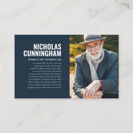 思い出のフォトカードを愛する葬儀記念碑 名刺 (正面)