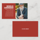 思い出のフォトカードを愛する葬儀記念碑 名刺 (正面/裏面)