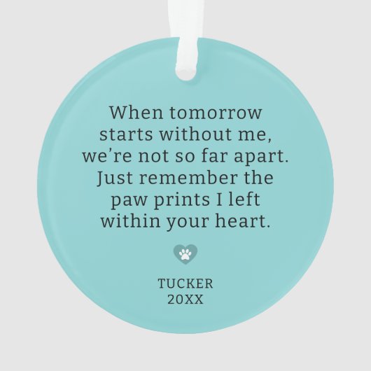 思い出のペットへのメモリアル・ハート型爪痕オーナメント オーナメント (裏面)