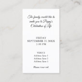 思い出のポピー空の青い葬儀カード 名刺 (裏面)