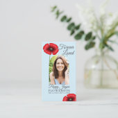 思い出のポピー空の青い葬儀カード 名刺 (スタンド正面)