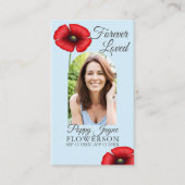 思い出のポピー空の青い葬儀カード 名刺 (正面)
