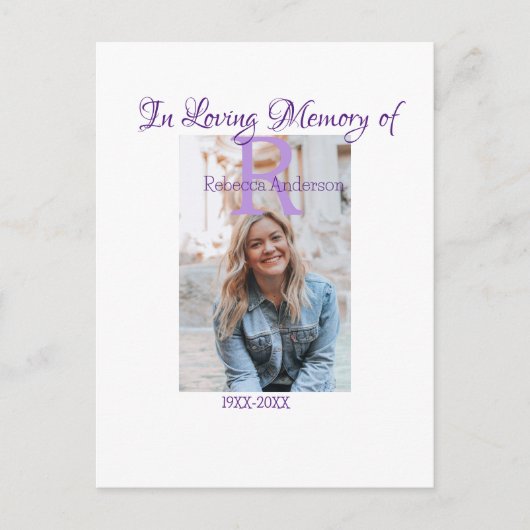 思い出のメモリーを偲んで + 年 n ポストカード (正面)