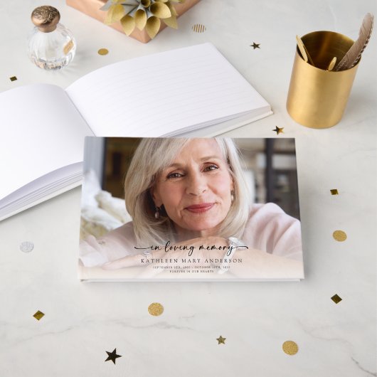 思い出の中で写真を満喫する葬儀 ゲストブック (正面見開き)