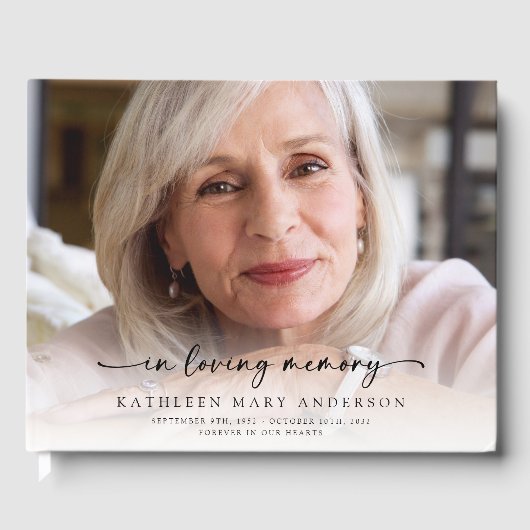 思い出の中で写真を満喫する葬儀 ゲストブック (正面)