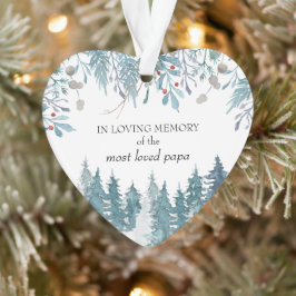 思い出の中で冬の森のハート オーナメント