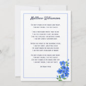 思い出の中で私忘れは葬儀カードではない 案内状 (裏面)