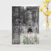 思い出の写真を飾る、素朴な薪ストーブのインテリア カード (黄色い花)