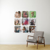 思い出の写真コラージュ スクエアテンプレート 角が丸い タペストリー (インサイチュ)