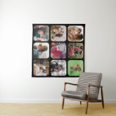 思い出の写真コラージュ 四角いテンプレート 角の丸い縁 タペストリー (インサイチュ(横))