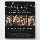 思い出の写真4枚の コラージュ 永遠に私たちの心の中に フォトプラーク (正面)