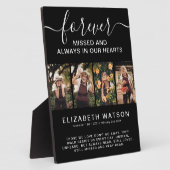 思い出の写真4枚の コラージュ 永遠に私たちの心の中に フォトプラーク (側面)