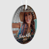 思い出の写真 'いつまでも私たちの心の中に' クリスマス オーナメント (正面)