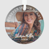 思い出の写真 'いつまでも私たちの心の中に' クリスマス オーナメント (裏面)