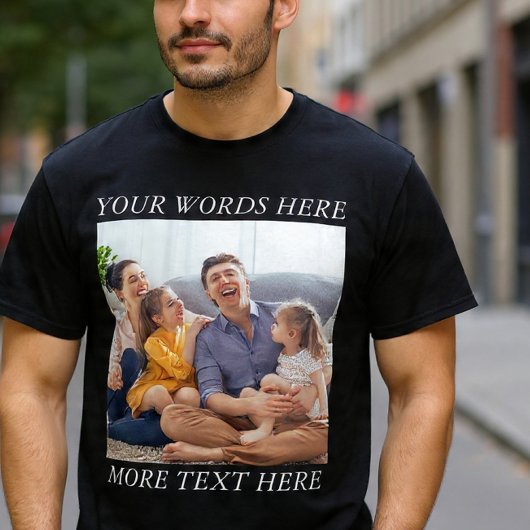 思い出の写真Tシャツ(テキストカスタム可) Tシャツ