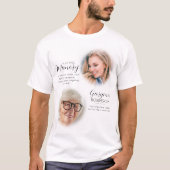 思い出の前後写真Tシャツ - 追悼 Tシャツ (正面)