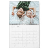 思い出の多い年フォトコラージュ&ハイライト カレンダー (1月 2027)