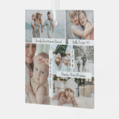 思い出の多い年フォトコラージュ&ハイライト ガラスオーナメント (正面左)