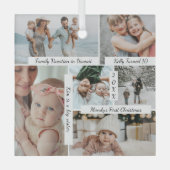 思い出の多い年フォトコラージュ&ハイライト ガラスオーナメント (正面)