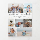 思い出の多い年フォトコラージュ&ハイライト 三つ折りクリスマスカード (カバー)