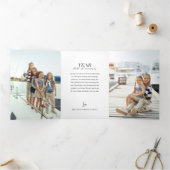 思い出の多い年フォトコラージュ&ハイライト 三つ折りクリスマスカード (内部)