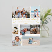 思い出の多い年フォトコラージュ&ハイライト 箔シーズンカード (立ち正面)