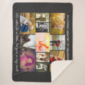 思い出の引用文濃い灰色の愛するメモリ写真 シェルパブランケット (正面)