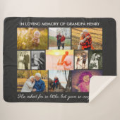 思い出の引用文濃い灰色の愛するメモリ写真 シェルパブランケット (正面(横))