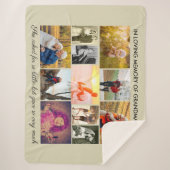 思い出の引用文自然の愛のメモリーフォト シェルパブランケット (正面)