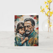 思い出の抱擁 – 悔やみや弔慰 カード (黄色い花)