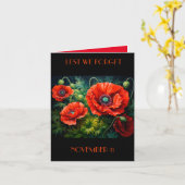 思い出の日ポピー。編集可能 カード (黄色い花)