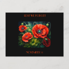 思い出の日ポピー。編集可能 ポストカード