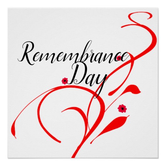 思い出の日光沢のあるポスター：赤いポピーの日 ポスター (正面)