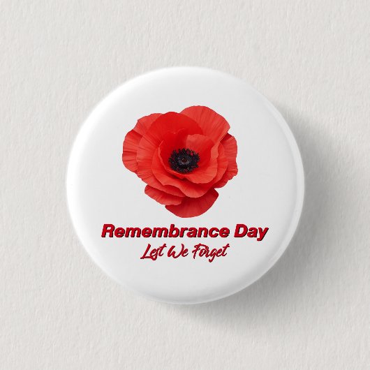 思い出の日。退役軍人日 缶バッジ (正面)