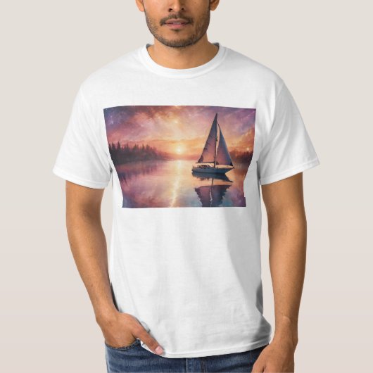思い出の海をセーリング Tシャツ (正面)