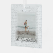 思い出の満載の年ファミリーフォトメモリーキープサケ ガラスオーナメント (正面左)