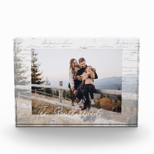 思い出の満載の年ファミリーフォトメモリーキープサケ フォトブロック (正面)