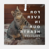 思い出の猫の写真メモリアル ガラスオーナメント (裏面)