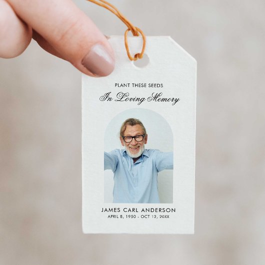 思い出の種のパケット　愛する人の写真を添えて ギフトタグ