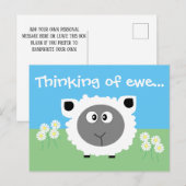 思い出の羊オリジナル かわいいユーモアたっぷりの羊 ポストカード (正面/裏面)